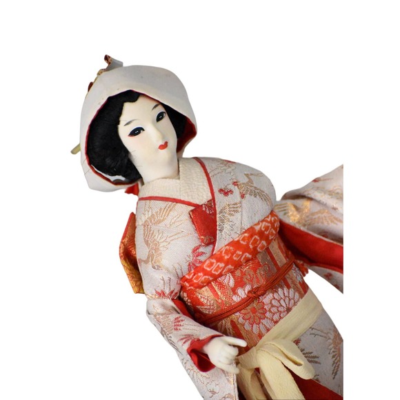 Authentic Vintage Japanese Nishi Doll, Hanayome Bride in Red Kimono, - Picture 1 of 7